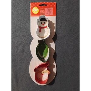 Wilton Christmas Holiday Cookie Cutter Set Snowman Santa Ornament 3-Piece Baking
